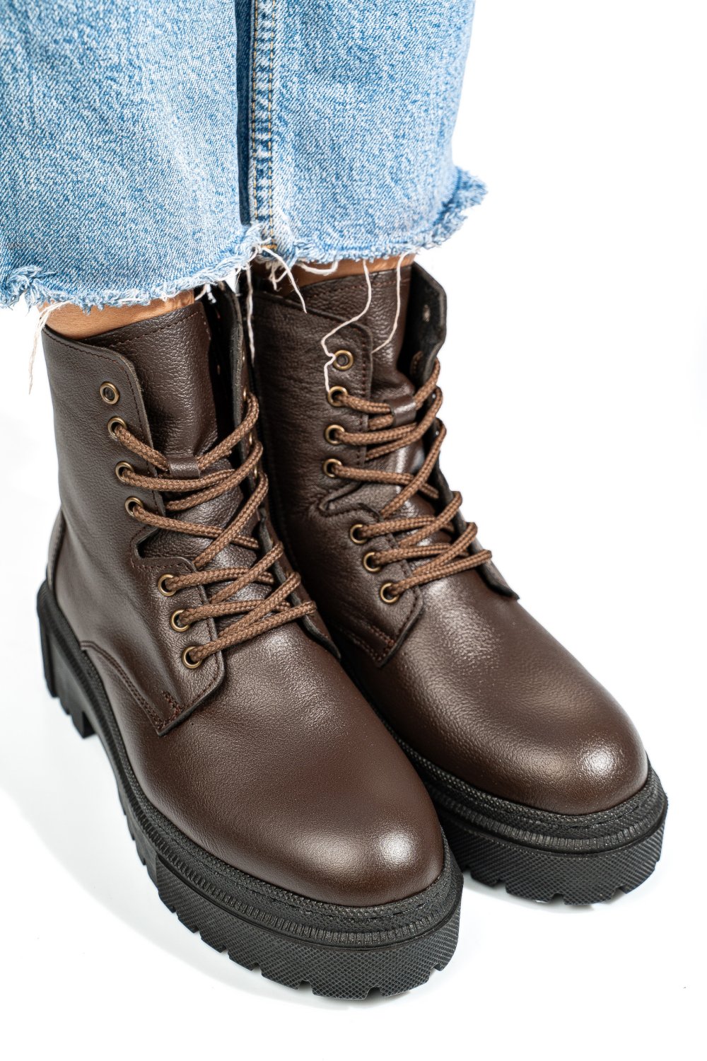 GHETE MARO INCHIS PIELE NATURALA NPCFB004