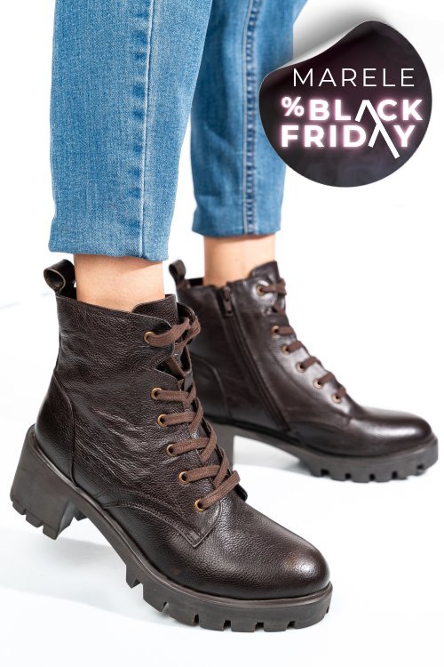 Ghete femei piele naturala maro inchis 1s770800