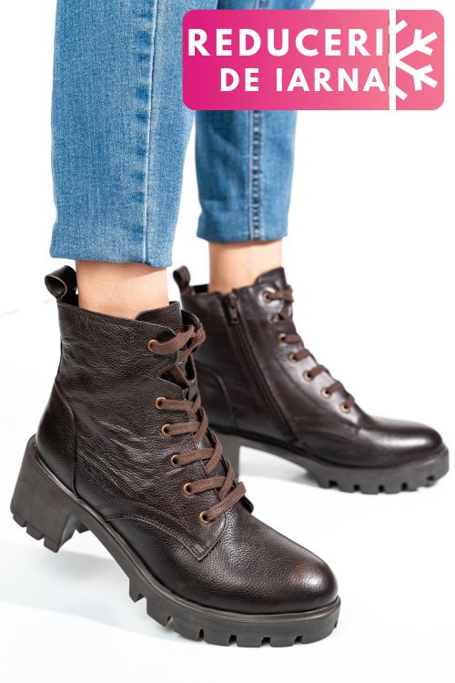 Ghete femei piele naturala maro inchis 1s770800