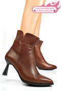 BOTINE MARO INCHIS PIELE NATURALA IPCBY003