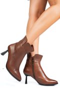 BOTINE MARO INCHIS PIELE NATURALA IPCBY003