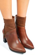 BOTINE MARO INCHIS PIELE NATURALA IPCBY002