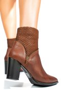 BOTINE MARO INCHIS PIELE NATURALA IPCBY002