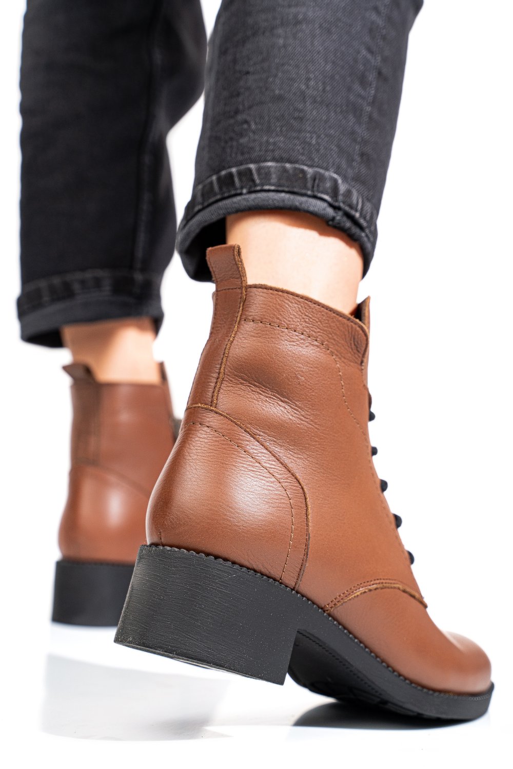 GHETE MARO INCHIS PIELE NATURALA APCK105