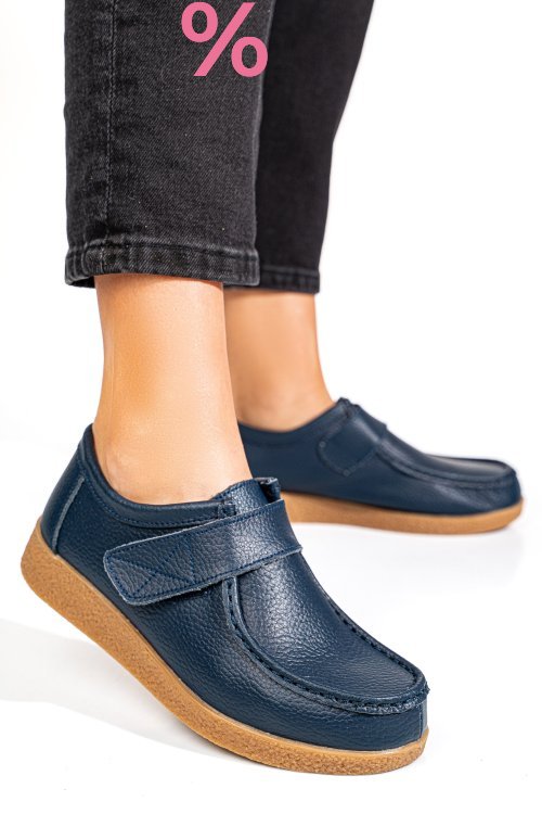 Mocasini bleumarin piele naturala pspl305