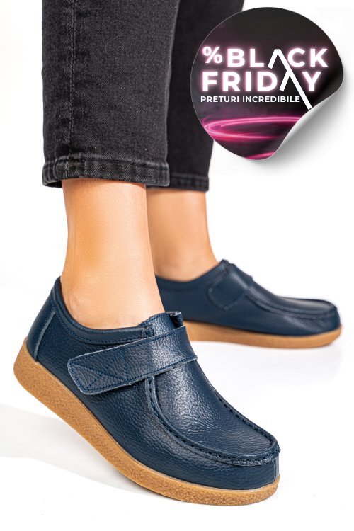 Mocasini bleumarin piele naturala pspl305