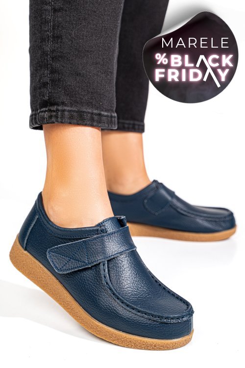 Mocasini bleumarin piele naturala pspl305