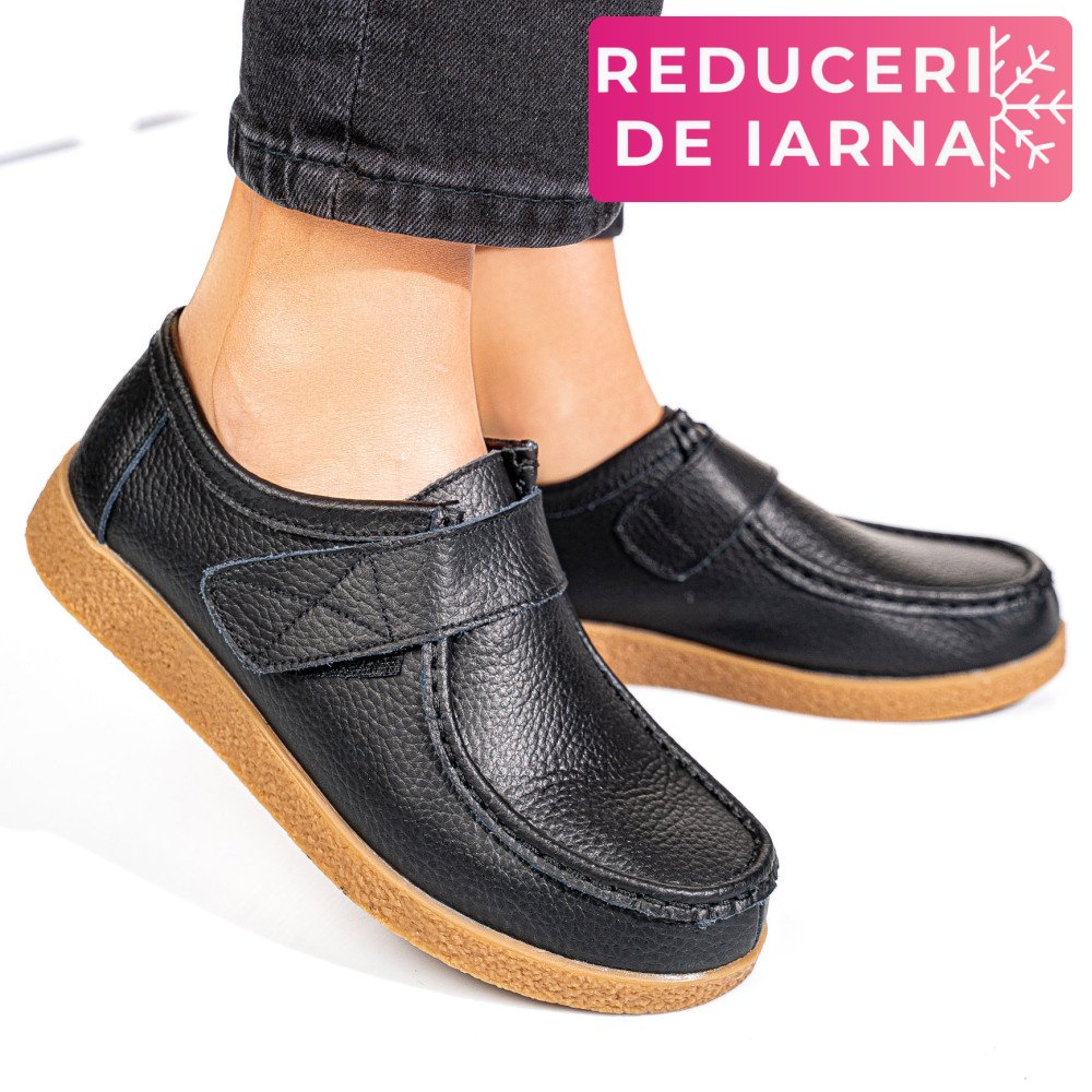 MOCASINI NEGRI PIELE NATURALA PSPL305