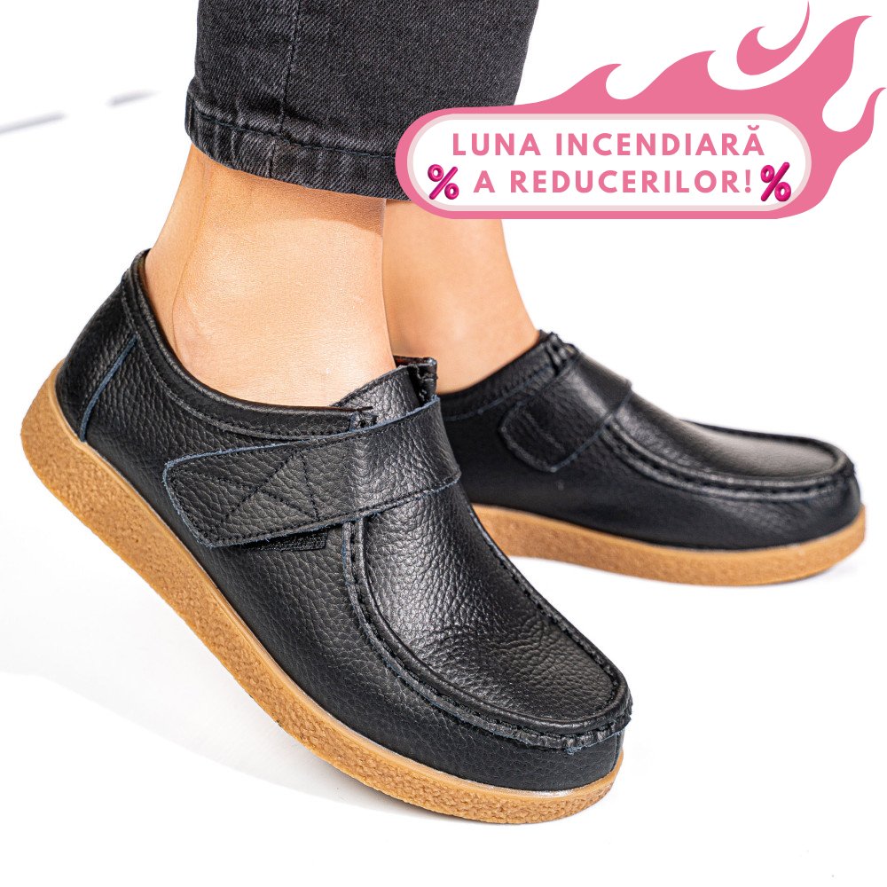 MOCASINI NEGRI PIELE NATURALA PSPL305
