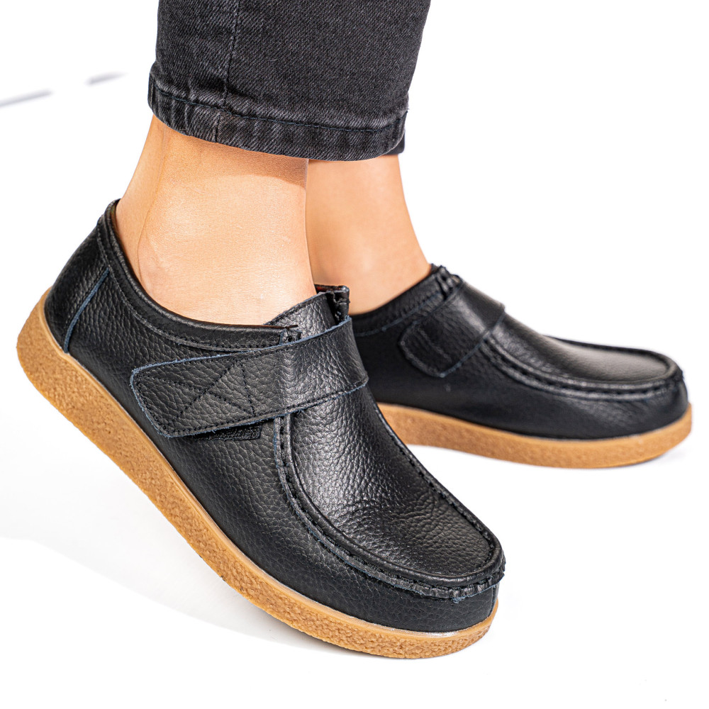 MOCASINI NEGRI PIELE NATURALA PSPL305