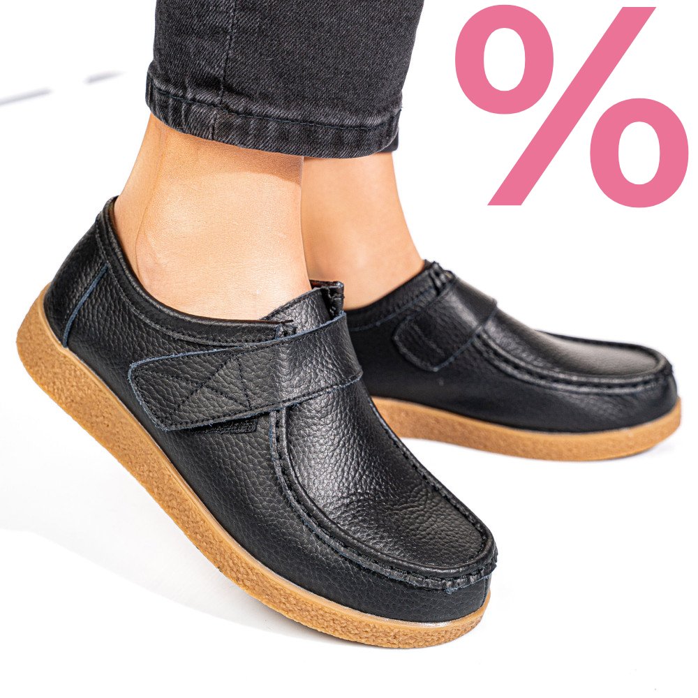 MOCASINI NEGRI PIELE NATURALA PSPL305