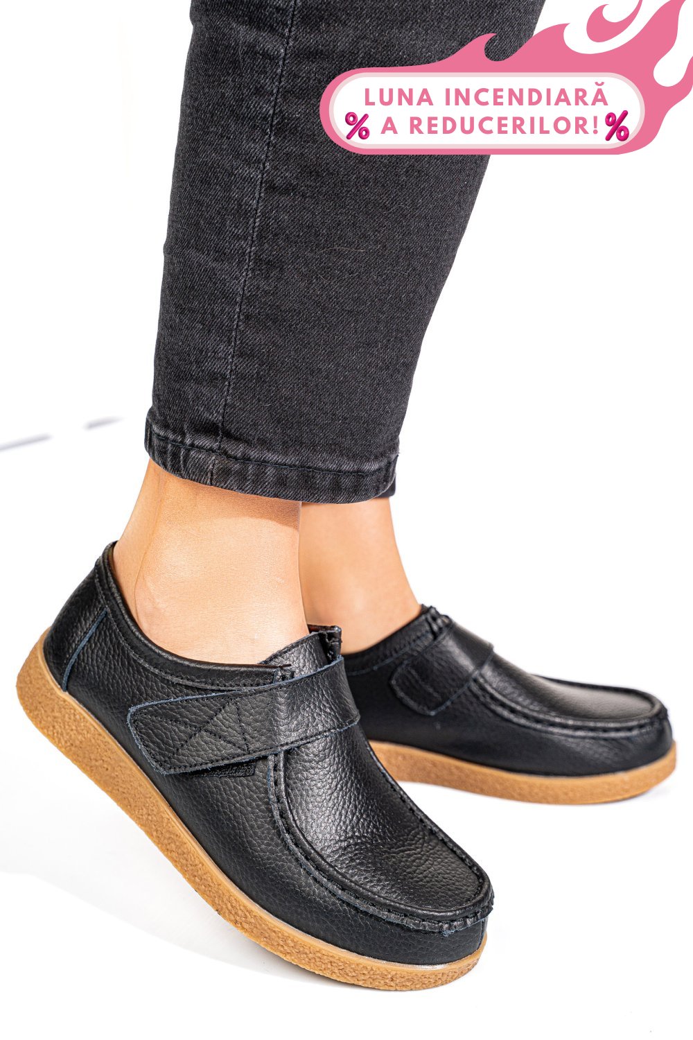 MOCASINI NEGRI PIELE NATURALA PSPL305