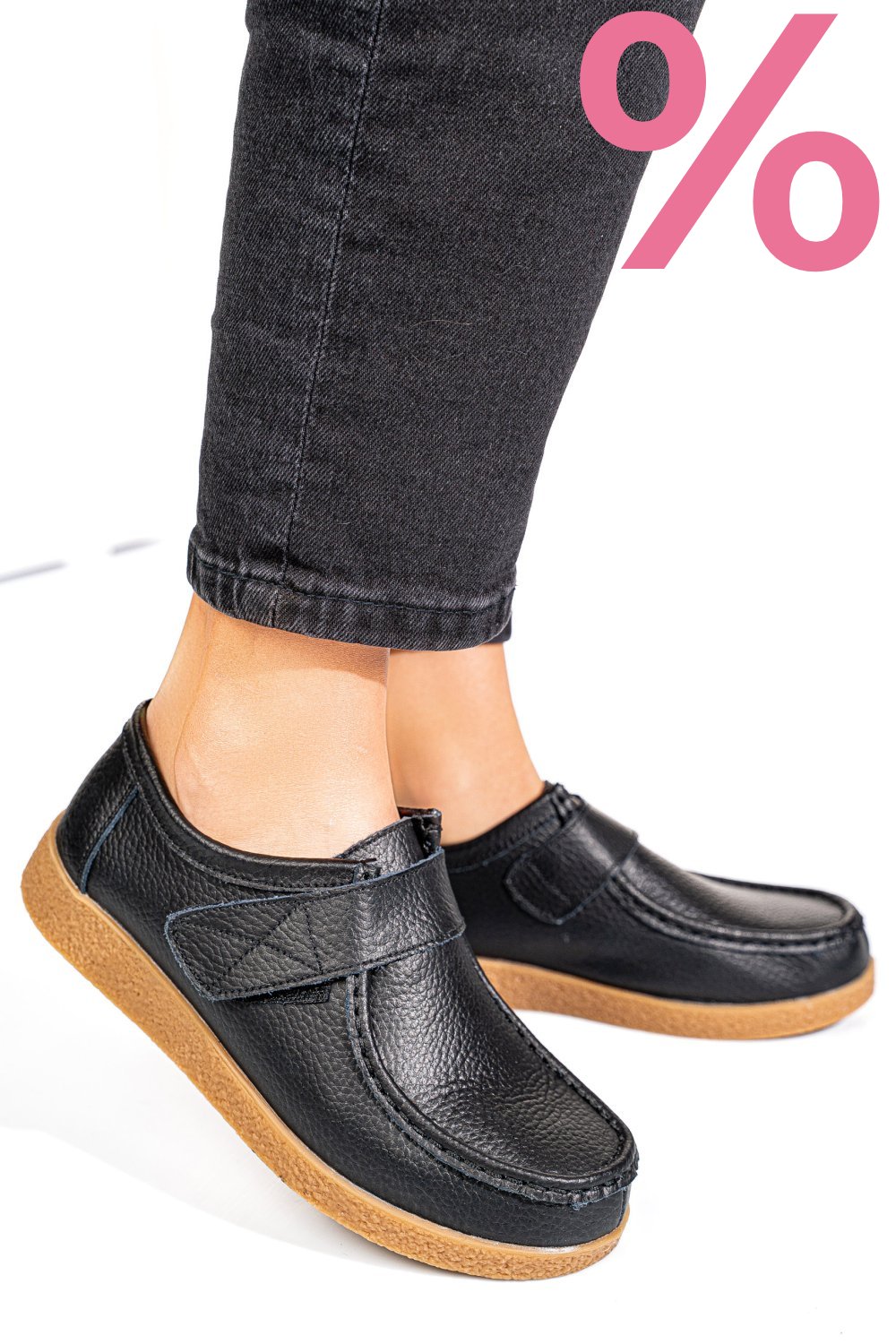 MOCASINI NEGRI PIELE NATURALA PSPL305