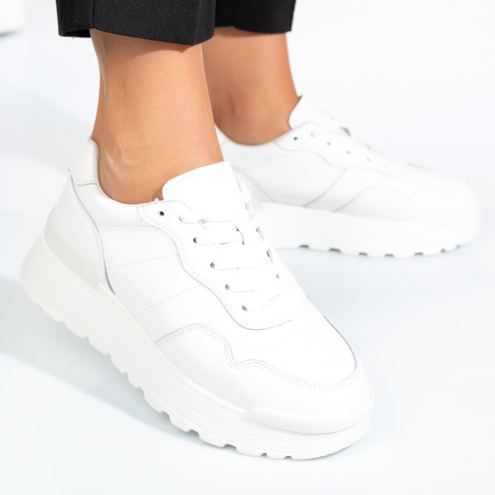 PANTOFI SPORT WHITE PIELE NATURALA FSP001763