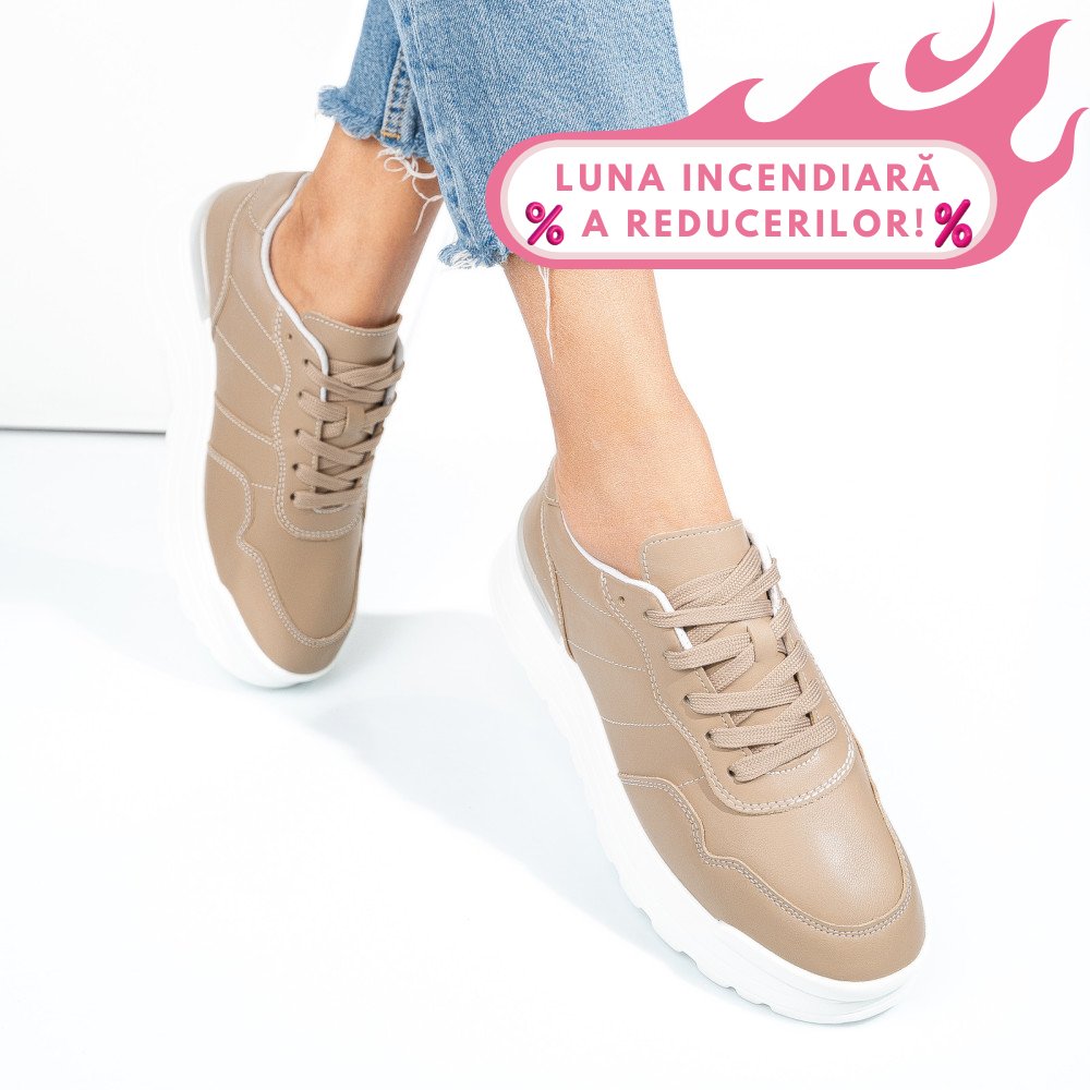 PANTOFI SPORT KHAKI PIELE NATURALA FSP001763