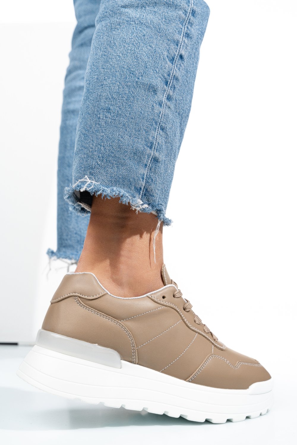 PANTOFI SPORT KHAKI PIELE NATURALA FSP001763