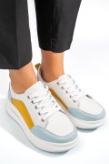 PANTOFI SPORT WHITE BLUE MUSTAR PIELE NATURALA TSP-33