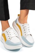 PANTOFI SPORT WHITE BLUE MUSTAR PIELE NATURALA TSP-33