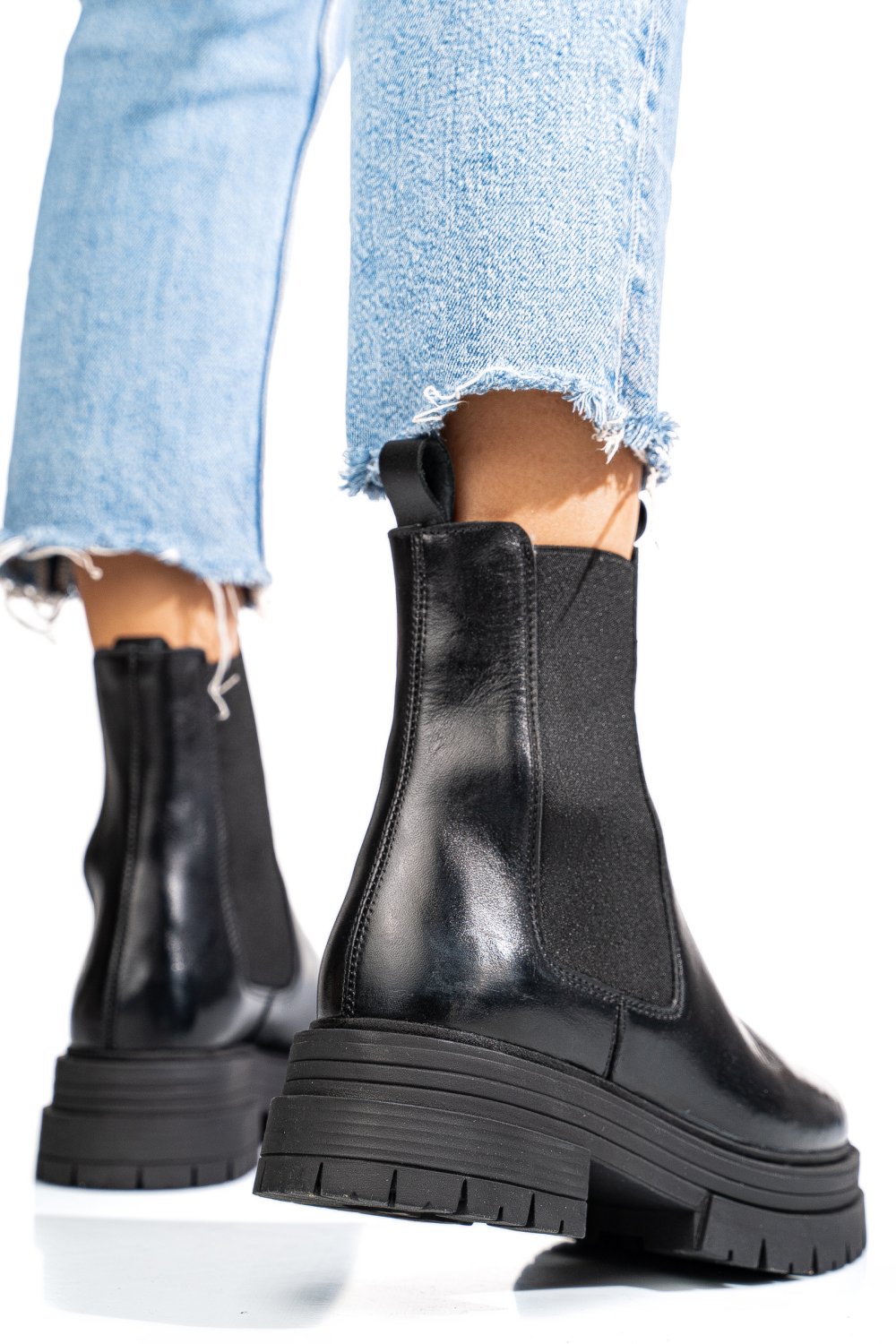 GHETE NEGRE PIELE NATURALA 2S77255