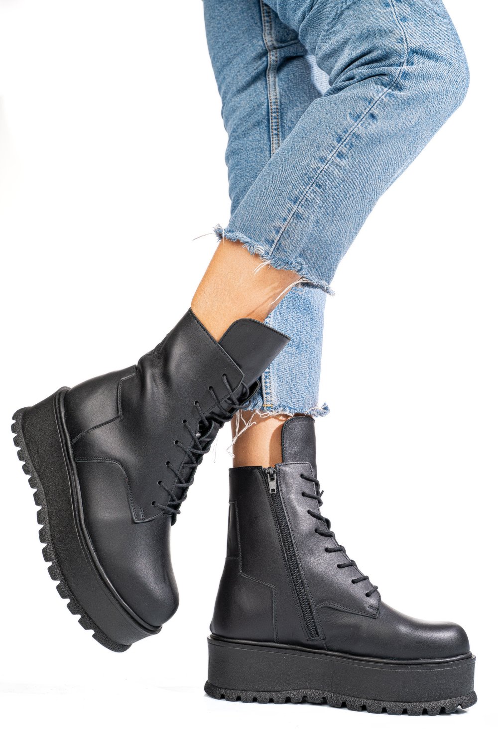 GHETE NEGRE PIELE NATURALA 2S77288