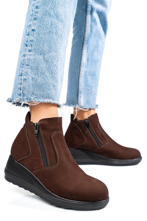 Ghete maro piele naturala intoarsa 2s77339mel