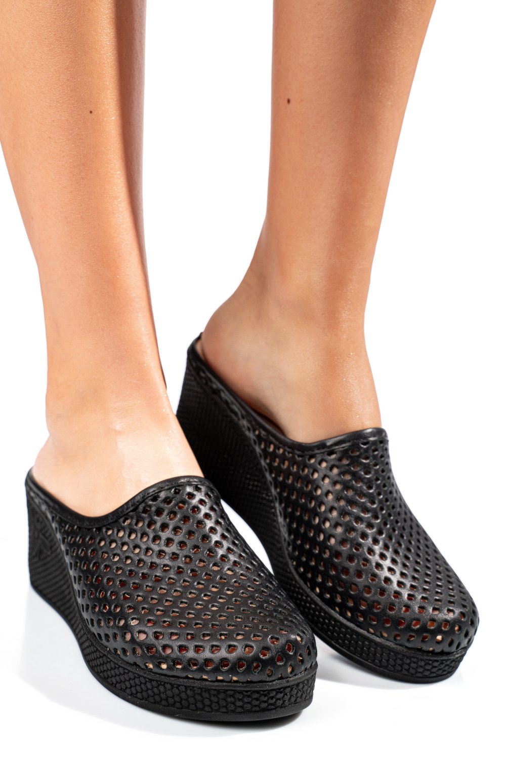 SABOTI NEGRI PIELE NATURALA APCK522