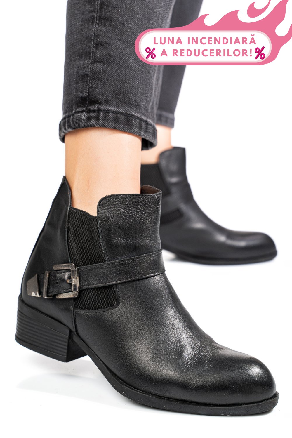GHETE NEGRE PIELE NATURALA ZPC03
