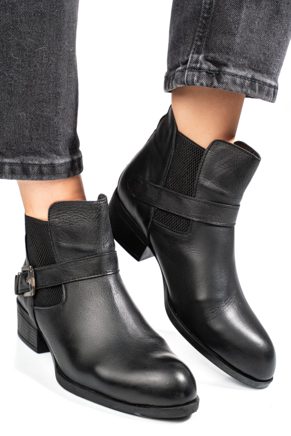 GHETE NEGRE PIELE NATURALA ZPC03