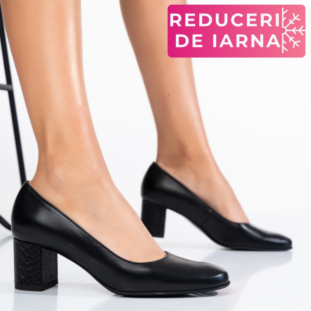 PANTOFI DAMA GUBAN PIELE NATURALA NEGRI SNK 3S77475