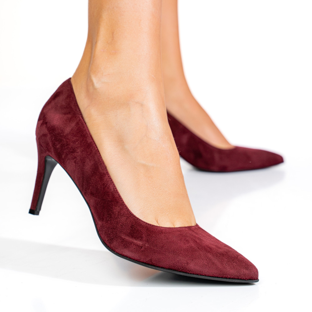 PANTOFI DAMA GUBAN PIELE NATURALA INTOARSA BORDO 1S77218