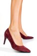 Pantofi dama guban piele naturala intoarsa bordo 1s77218