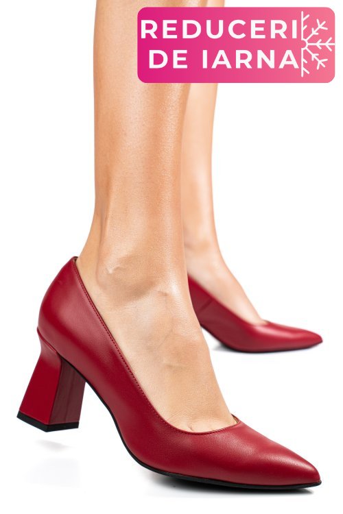 Pantofi rosii piele naturala 1s77362
