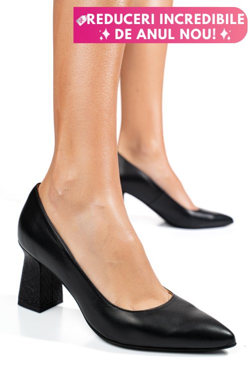 Pantofi negri piele naturala 1s77362