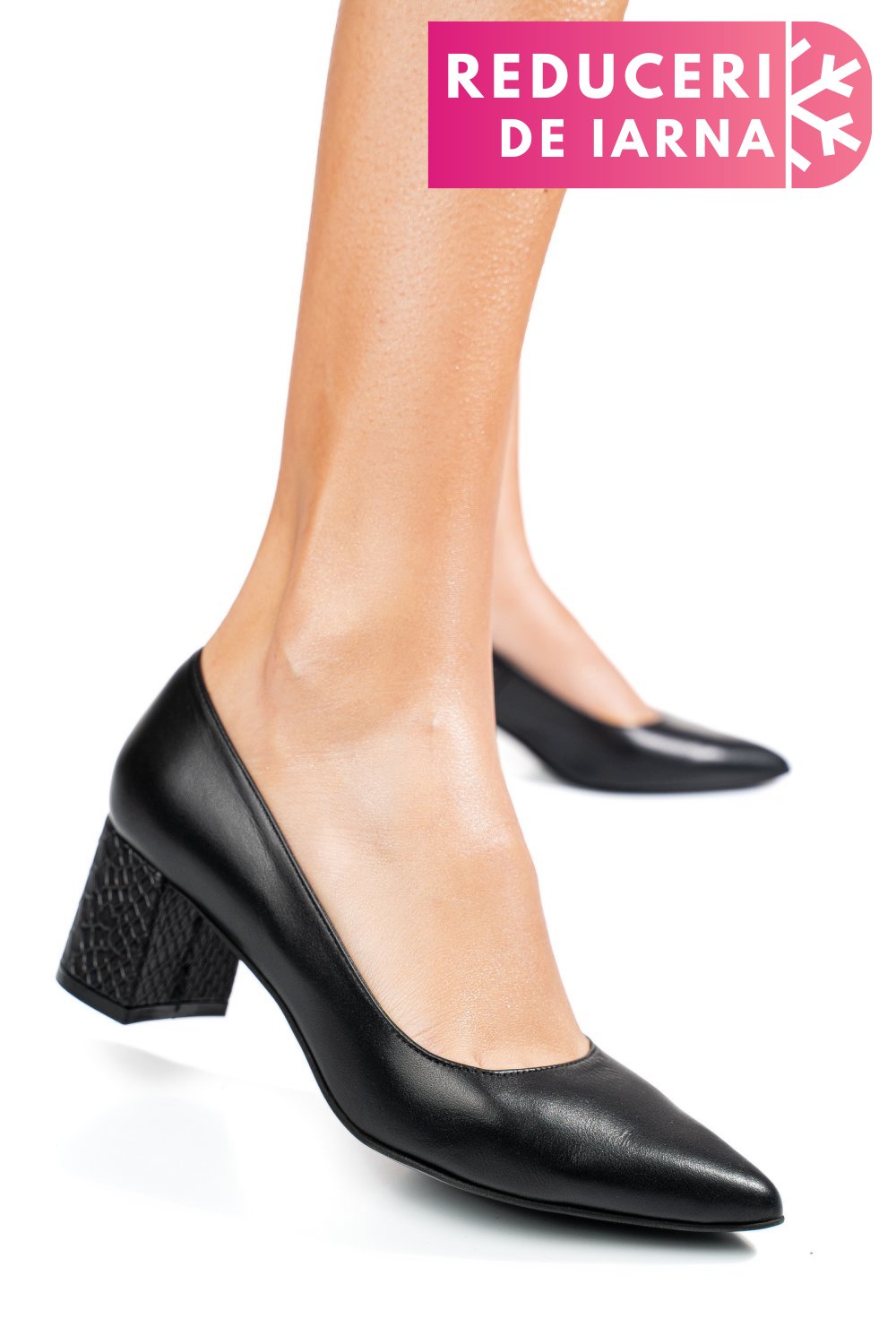 PANTOFI NEGRI PIELE NATURALA 3S77583