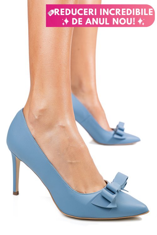 Pantofi albastri piele naturala 1s77349