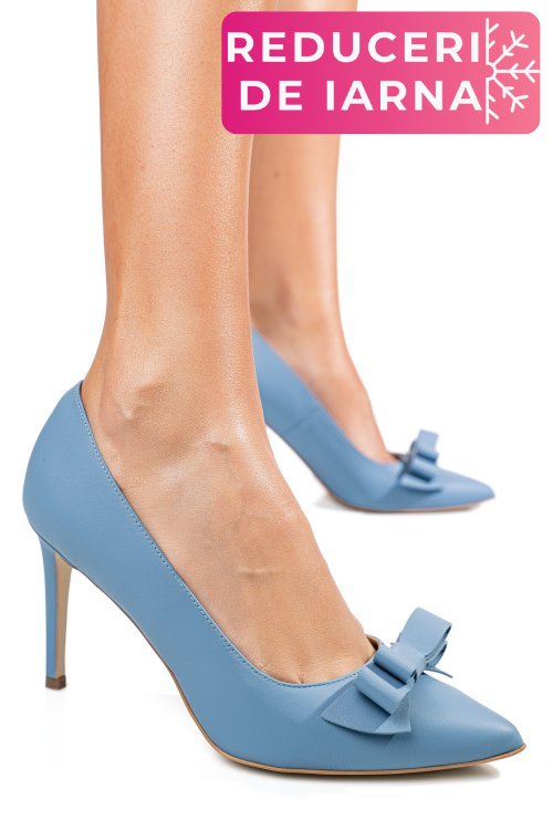 Pantofi albastri piele naturala 1s77349