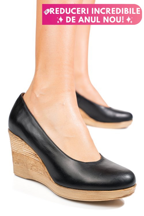 Pantofi negri piele naturala1s77237