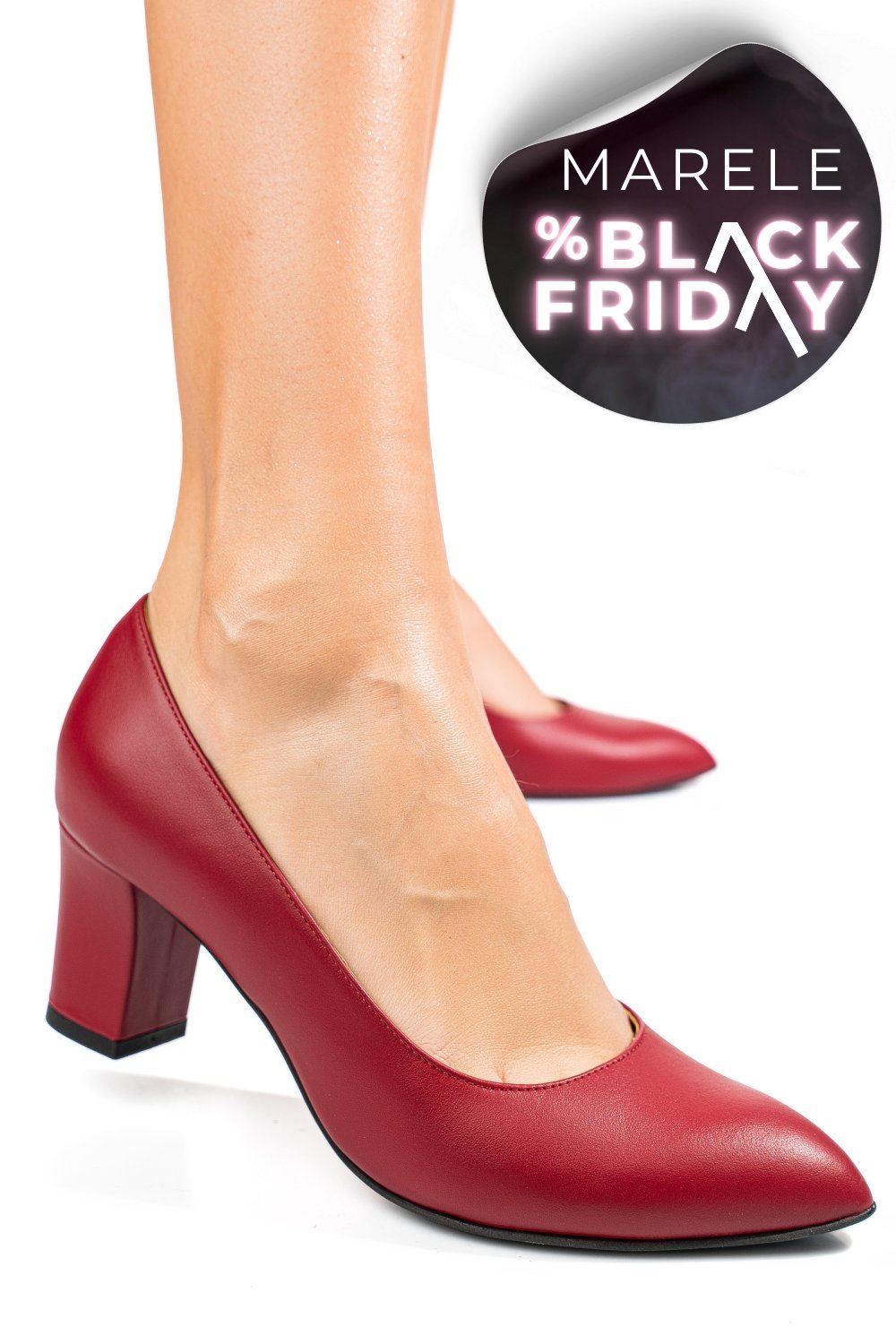 PANTOFI DAMA GUBAN PIELE NATURALA ROSII 4S77292