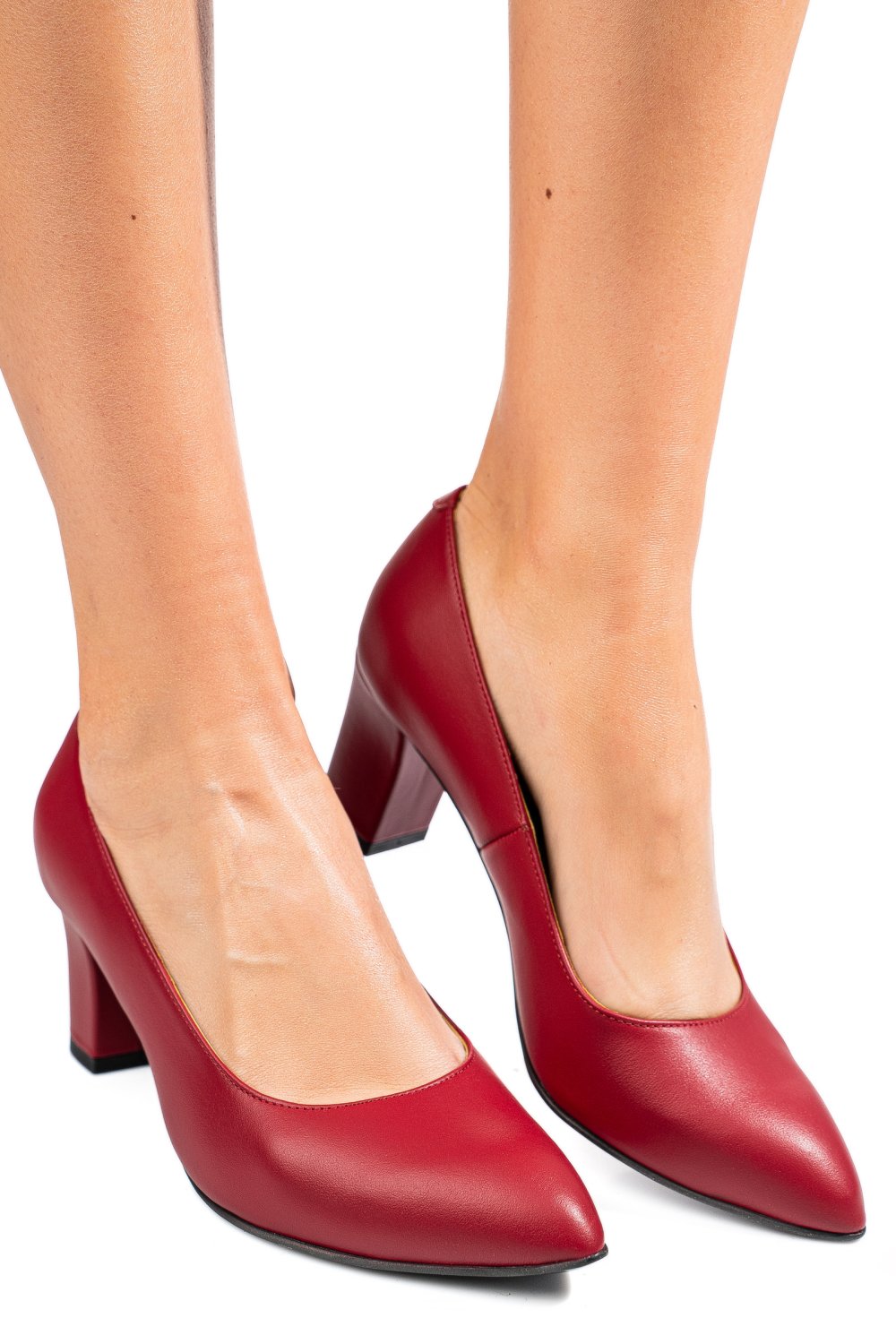 PANTOFI DAMA GUBAN PIELE NATURALA ROSII 4S77292