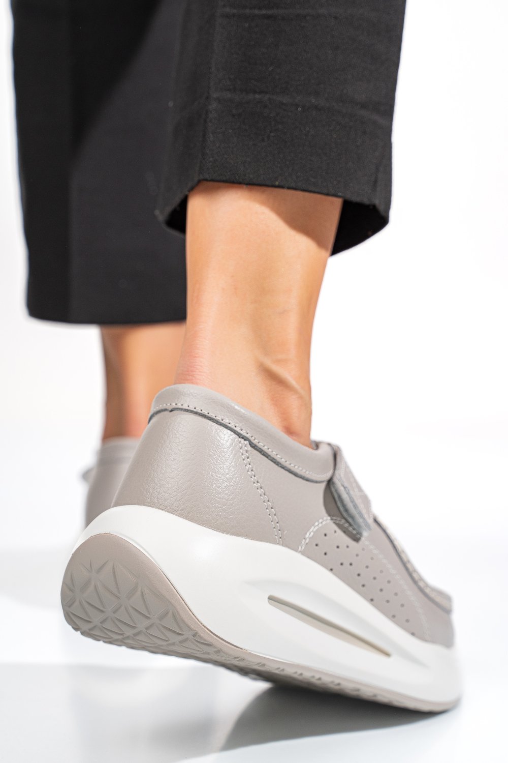 MOCASINI GREY PIELE NATURALA TSP3090