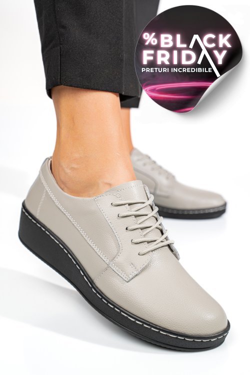 Pantofi grey piele naturala aspp2114