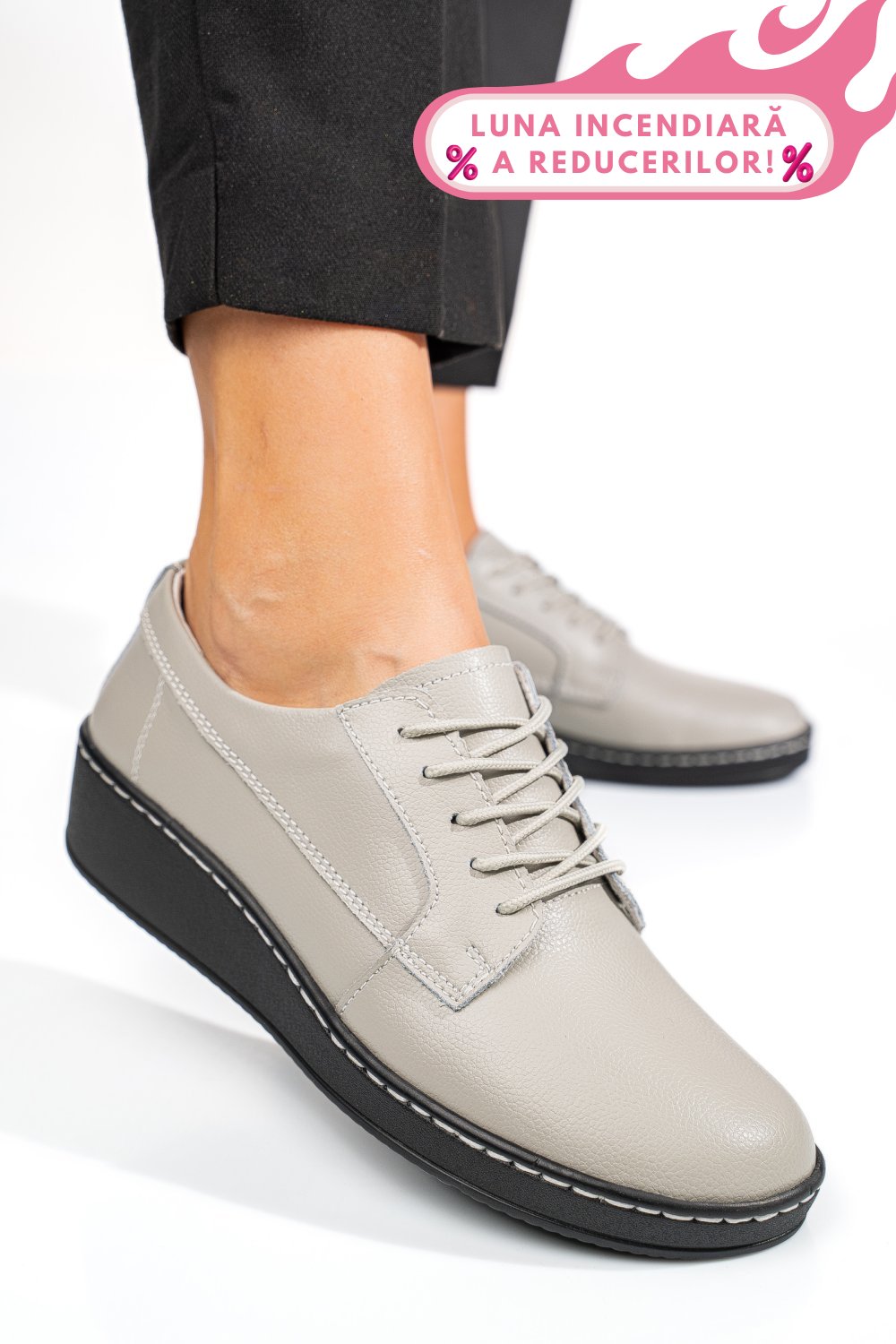 PANTOFI GREY PIELE NATURALA ASPP2114