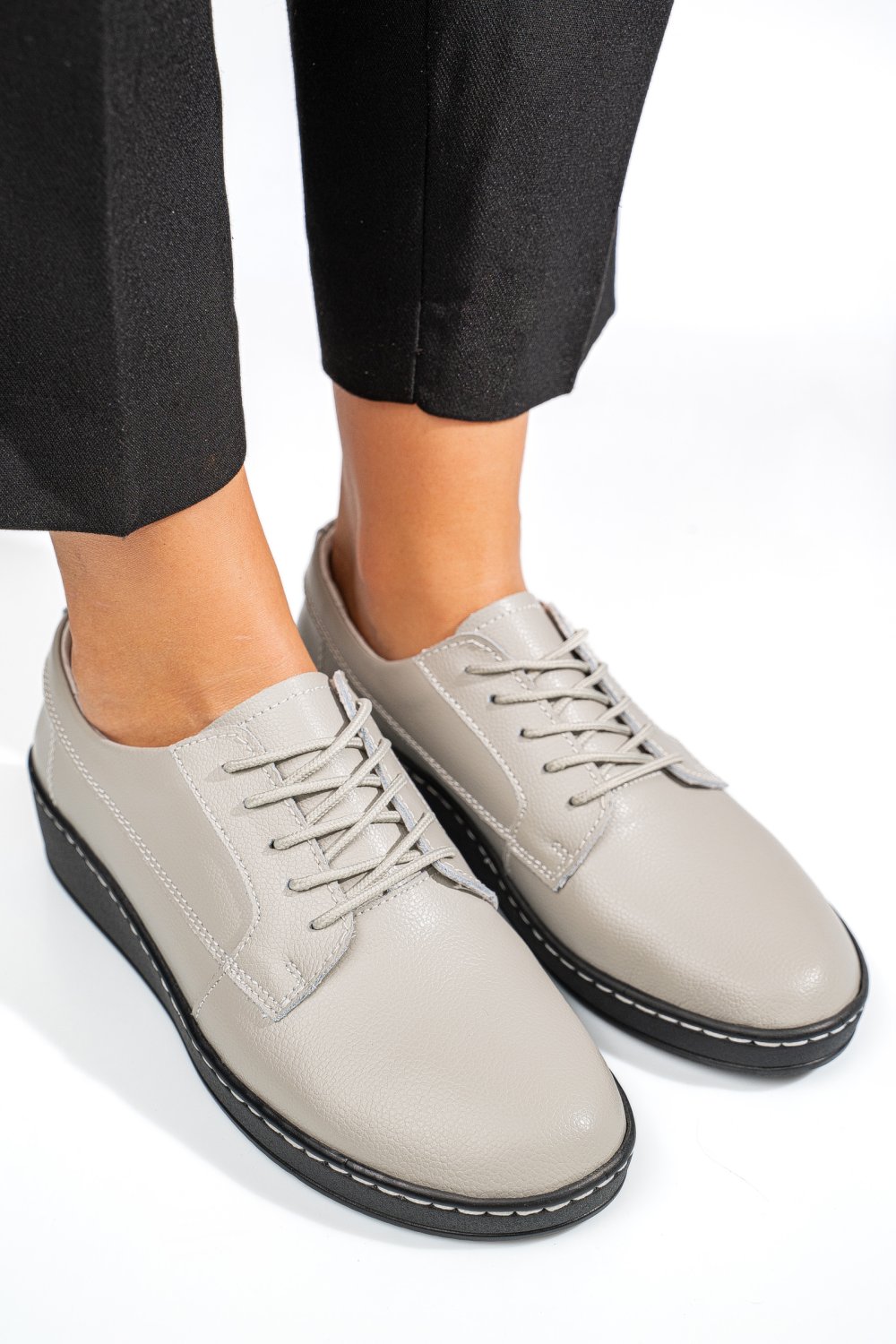 PANTOFI GREY PIELE NATURALA ASPP2114