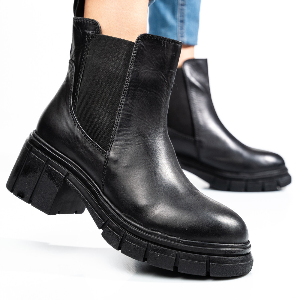 GHETE NEGRE PIELE NATURALA 1SP0602