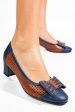 Pantofi bleumarin maro piele naturala 5s77000