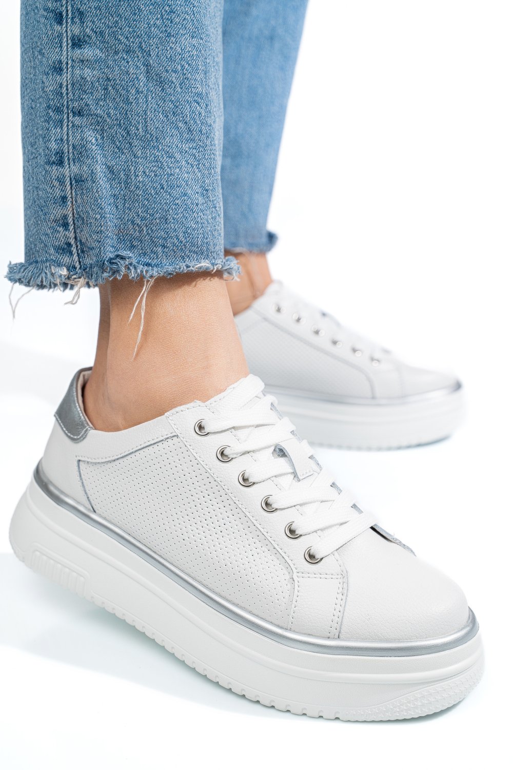 PANTOFI SPORT WHITE PIELE NATURALA TSP5912