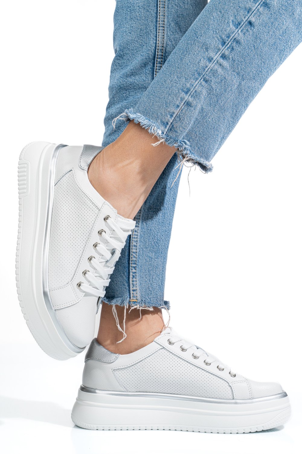PANTOFI SPORT WHITE PIELE NATURALA TSP5912