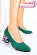 PANTOFI VERDE COLOR PIELE NATURALA INTOARSA 5S77002