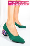 PANTOFI VERDE COLOR PIELE NATURALA INTOARSA 5S77002