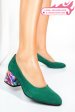 Pantofi verde color piele naturala intoarsa 5s77002